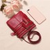 Women Genuine Leather Multi  Function Phone Bag Solid Crossbody Bag