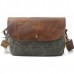 Vintage Genuine Leather Shoulder Bags Canvas Messenger Bags Shoulder Bags