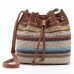 Fashion Bohemian Striped Bucket Bag Messenger Shoulder Bag Crossbody Bag