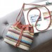 Fashion Bohemian Striped Bucket Bag Messenger Shoulder Bag Crossbody Bag