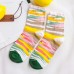 Women Cotton Striped Athletic Socks Outdoor Good Elastic Tube Sock