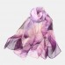 Women Georgette Colored Flower Printing Elegant Long Thin Silk Scarf Shawl