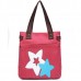 Women Canvas Star Tote Handbags Casual Shoulder Bags Capacity Shopping Bags