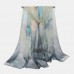 Women Georgette Colored Flower Printing Elegant Long Thin Silk Scarf Shawl