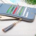 Women Tassel Long Card Holder Candy Color Zipper Purse Coin Bags 5 5  Phone Case For Iphone 7P