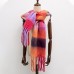 Unisex Dacron Colorful Lattice Pattern Jacquard Lengthened Thickened Fashion Warmth Scarves