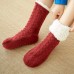 Women Winter Thickening Warm Casual Socks Non  Slip Silicone Middle Tube Socks