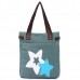 Women Canvas Star Tote Handbags Casual Shoulder Bags Capacity Shopping Bags