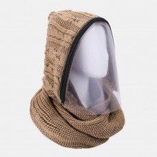 Unisex Detachable Keep Warm Dustproof Zipper Neck Protection Knitted Face Mask Scarf