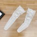 Women Summer Thin Lace Middle Tube Socks Silk Gauze Bow Socks