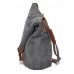 Women Men Canvas Cowhide Gray Button Shoulder Bags Casual Crossbody Bags