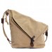 Women Men Canvas Cowhide Gray Button Shoulder Bags Casual Crossbody Bags