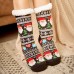 Women Cotton Warm Winter Outdoor Christmas Style Pattern Plus Velvet Thicken Home Sleep Socks Tube Socks