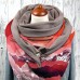 Women Multi  purpose Colored Landscape Printing Scarf Triangle Autumn Winter Warm Soft Button Scarf Scarves