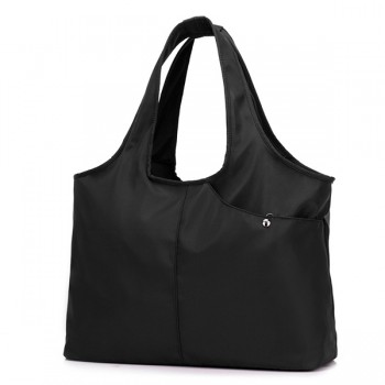 Women Nylon Handbag Solid Tote Bag Multipocket Shopping Bag