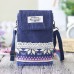 Women Denim Three Interlayers Flower Printing Mini Shoulder Bags Lace Crossbody Bags 6 0  Phone Bag