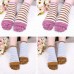 Ladies Five Toes Socks Simple Fashion Cotton Striped 4  Pair Set Ankle Toe Socks