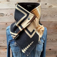 Women All  match Contrast Color Stripe Pattern Thick Scarf Elegant Adjustable Neck Wrap Warm Scarf