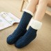 Women Winter Thickening Warm Casual Socks Non  Slip Silicone Middle Tube Socks