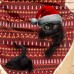 Women Cute Cartoon 3D Black Cat Fstive Christmas Atmosphere Stripe Pattern Warm Neck Protection Scarf