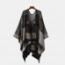 Women Artificial Cashmere Long Colored Grid Pattern Winter Outdoor Warm Big Shawl