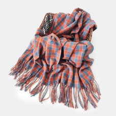 Women Artificial Cashmere Colorful Lattice Woven Tassel Fashion Warmth Shawl Scarf